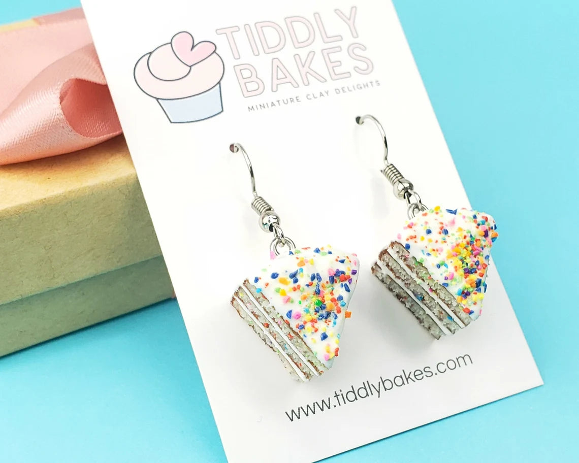 Confetti Cake Slice Earrings