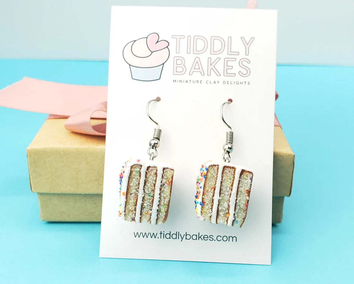 Confetti Cake Slice Earrings