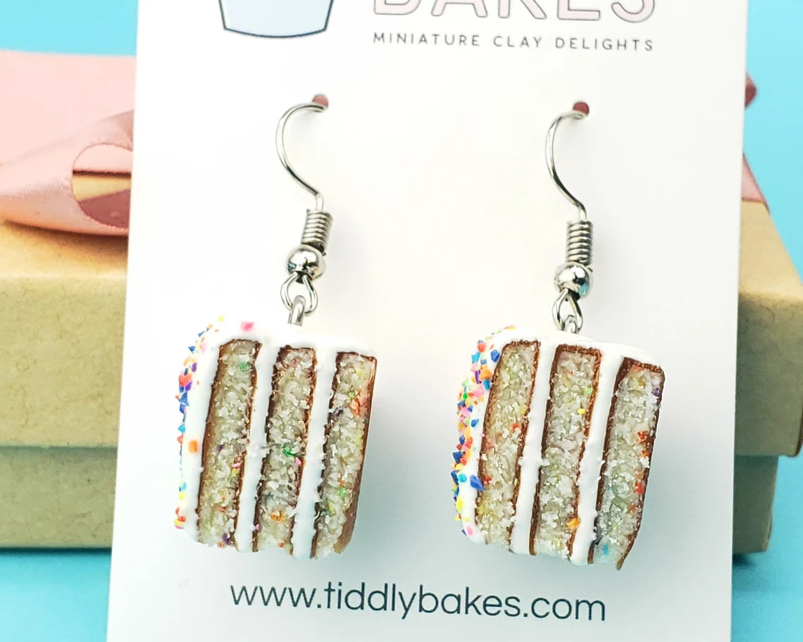 Confetti Cake Slice Earrings