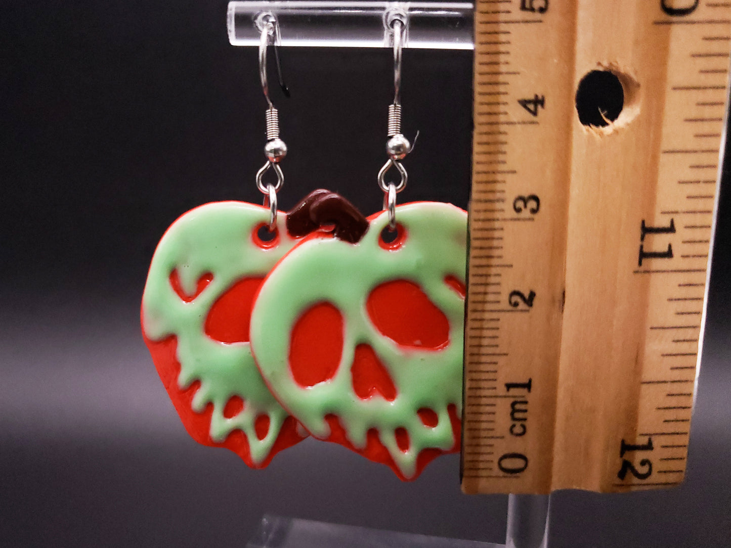 Glow in the Dark Poison Apple Earrings