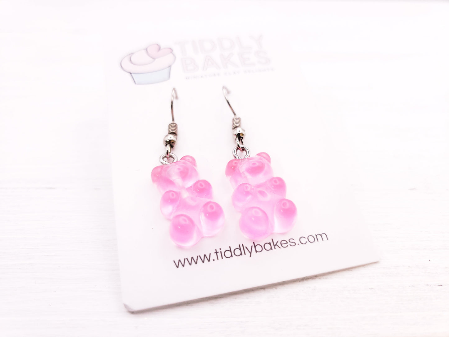 Hot Pink Gummy Bear Earrings