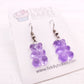 Purple Gummy Bear Earrings