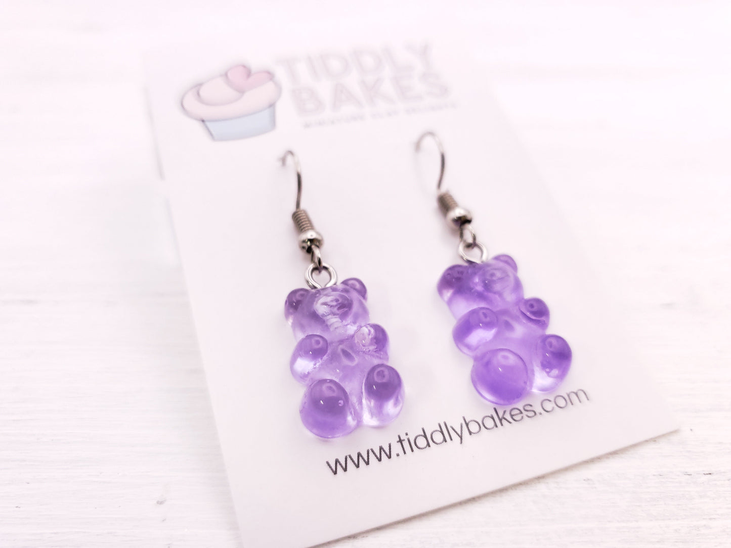 Purple Gummy Bear Earrings
