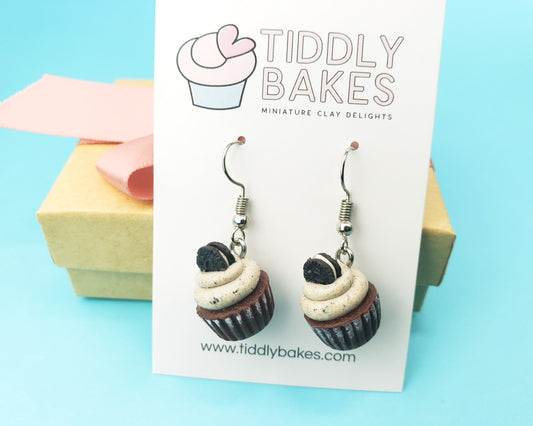 Cookies and Cream Cupcake Earrings