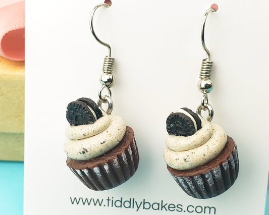 Cookies and Cream Cupcake Earrings