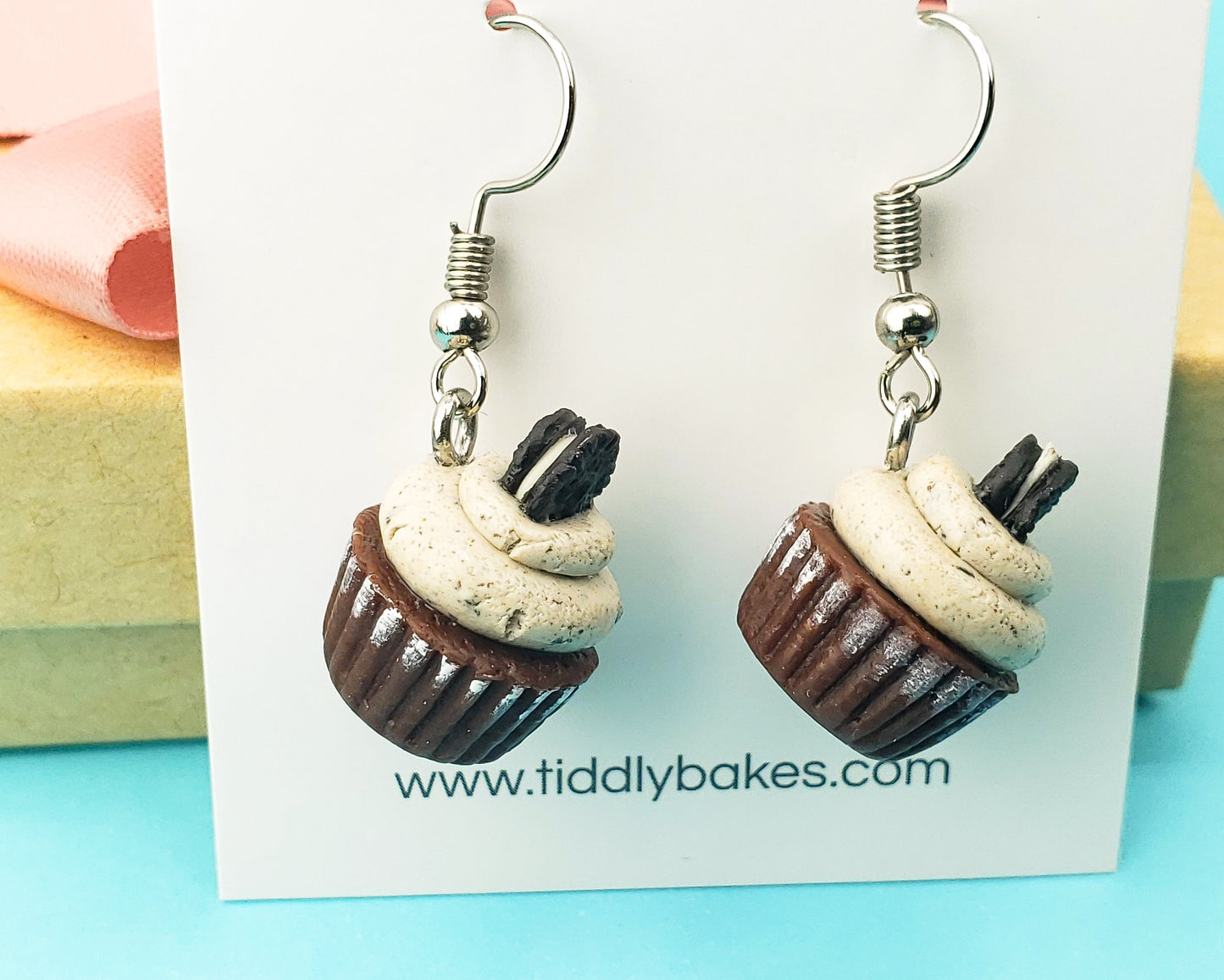 Cookies and Cream Cupcake Earrings
