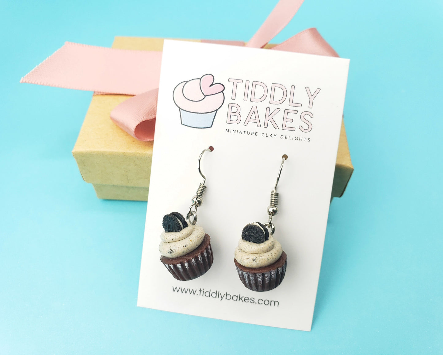 Cookies and Cream Cupcake Earrings