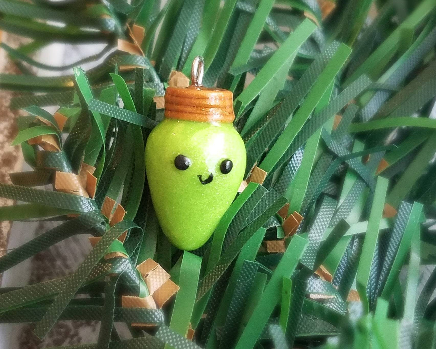 Green Christmas Light Charm