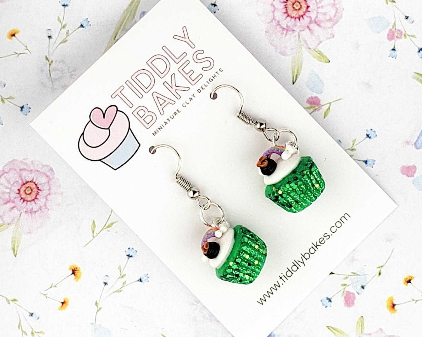 St. Patrick's Day Cupcake Earrings