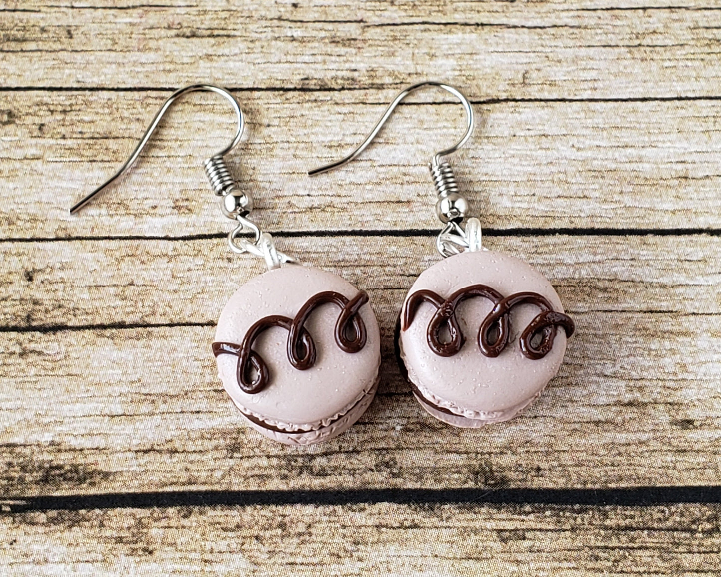 Chocolate Macaron Earrings