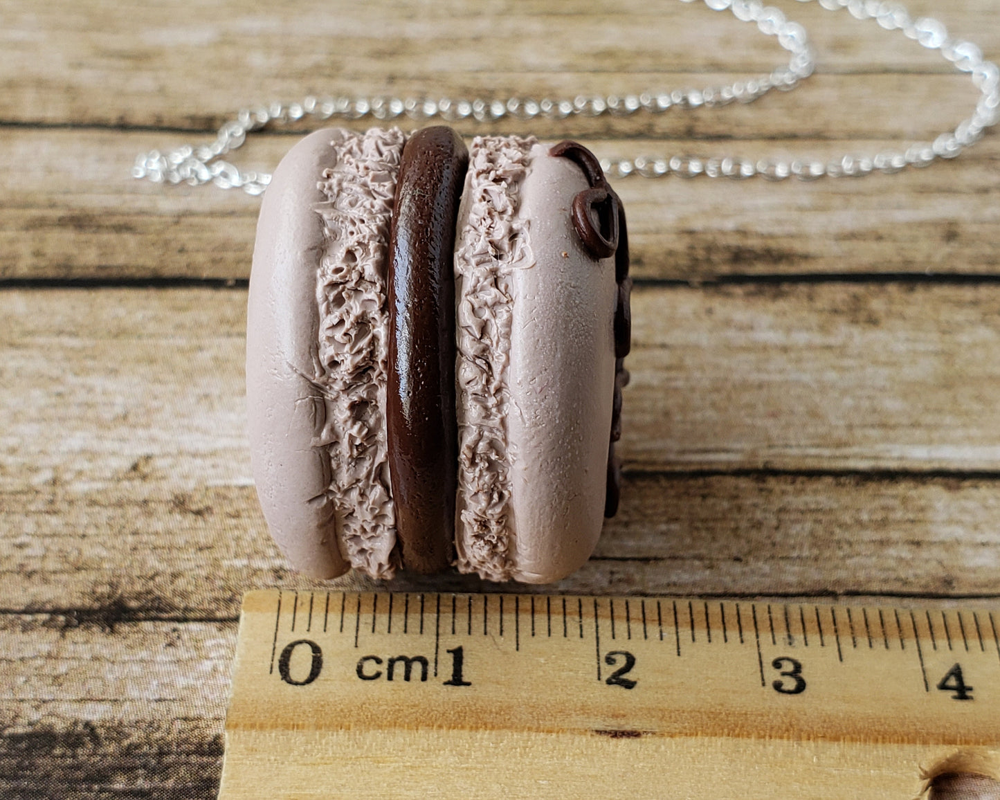 Chocolate Macaron Necklace