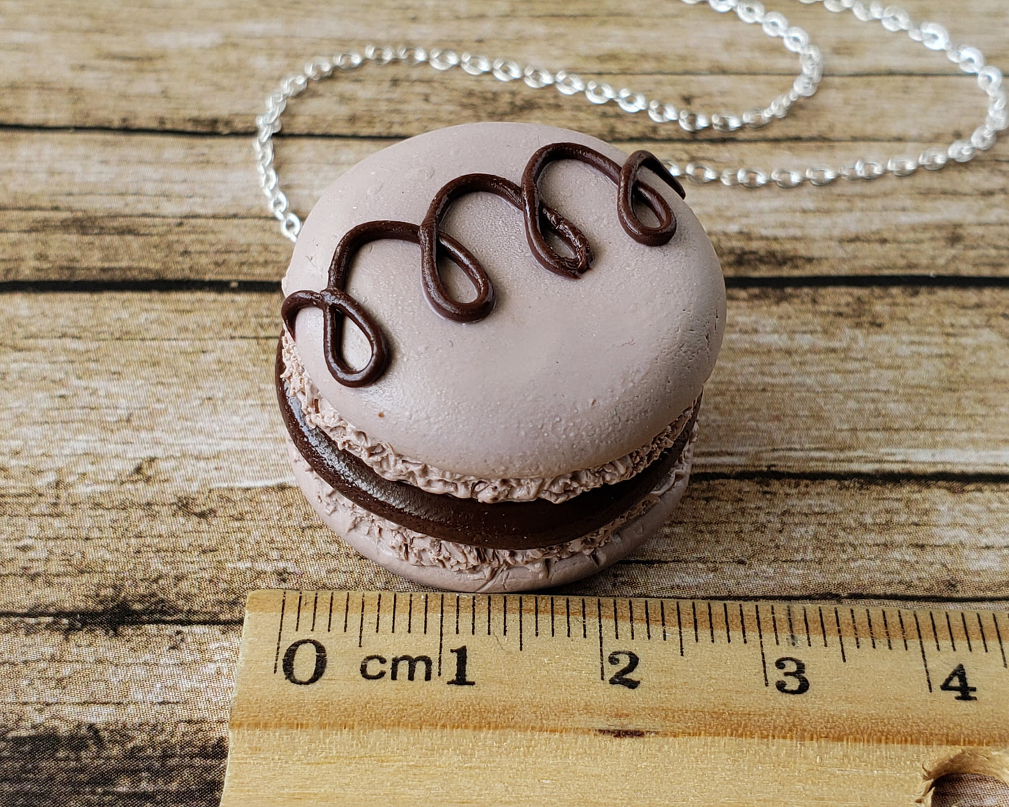 Chocolate Macaron Necklace