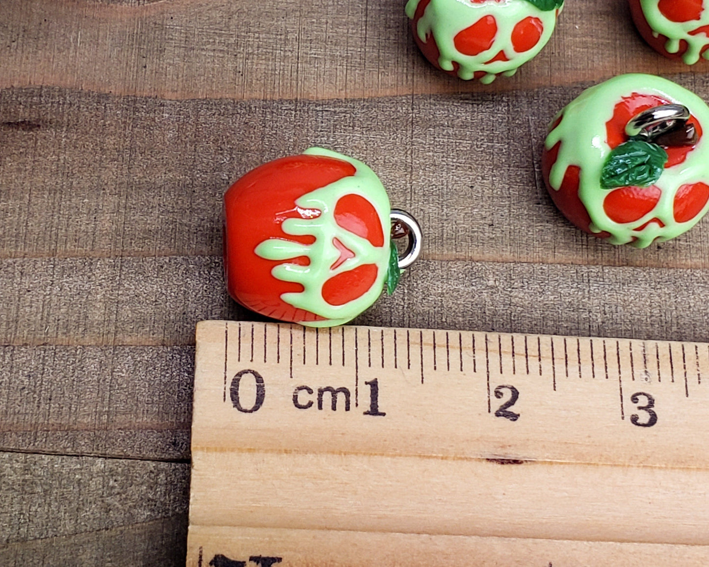 Red and Green Poisoned Apple Charm