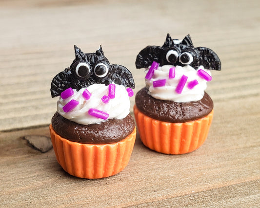 Chocolate Cookie Bat Cupcake Charm