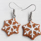 Snowflake Gingerbread Cookie Earrings