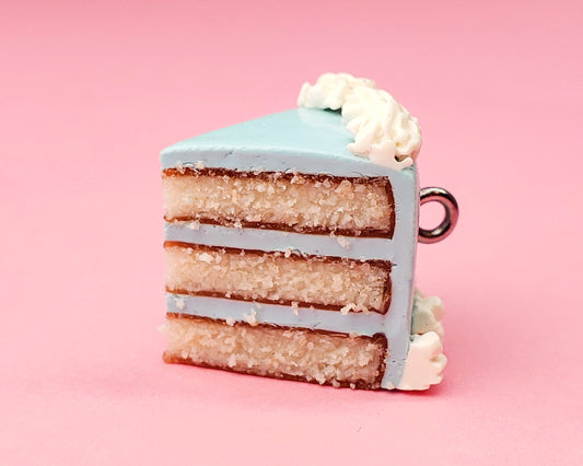 Blue Birthday Cake Slice Charm