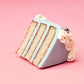 Blue Birthday Cake Slice Charm