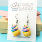 Rainbow Star Cupcake Earrings