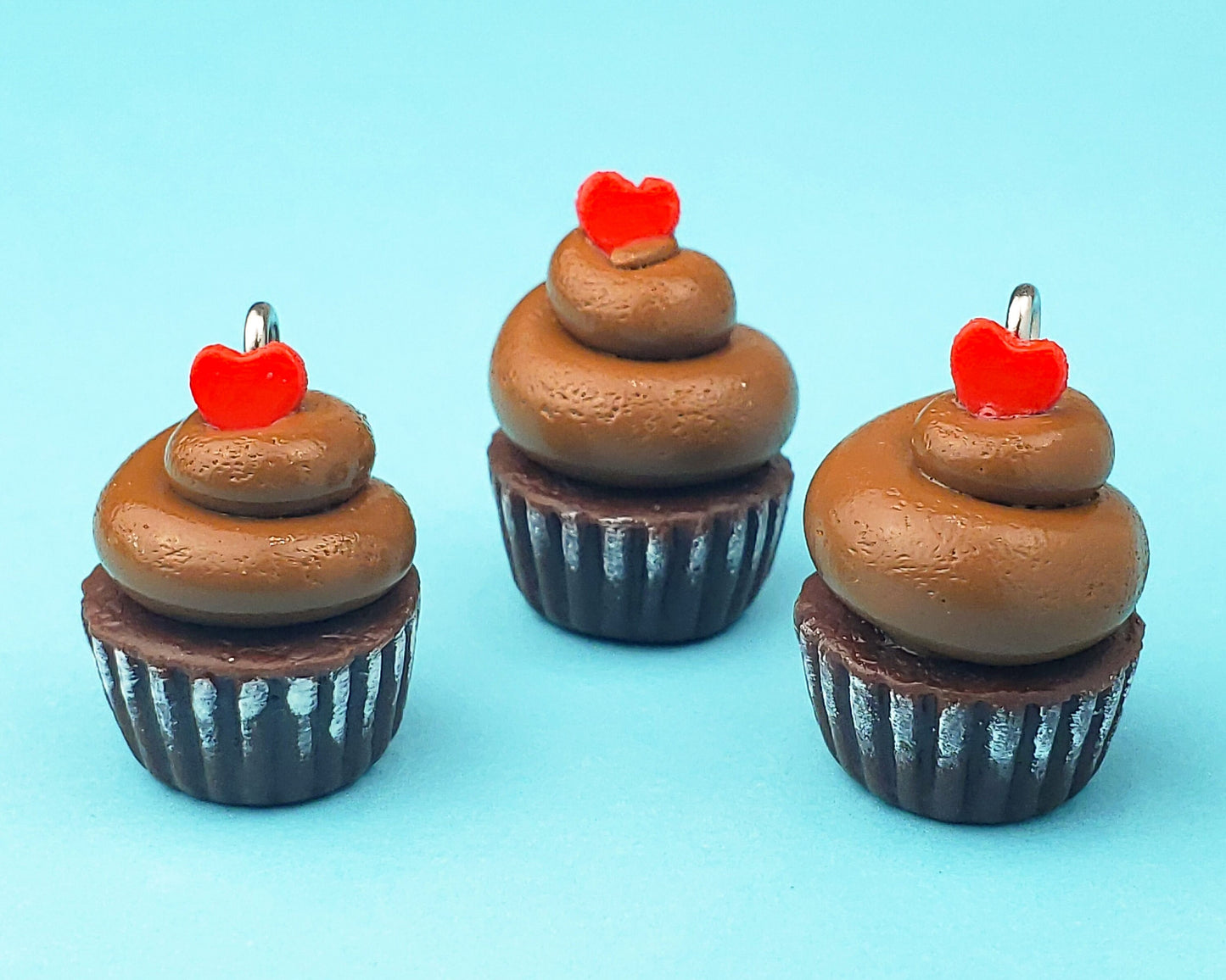 Chocolate Heart Cupcake Earrings