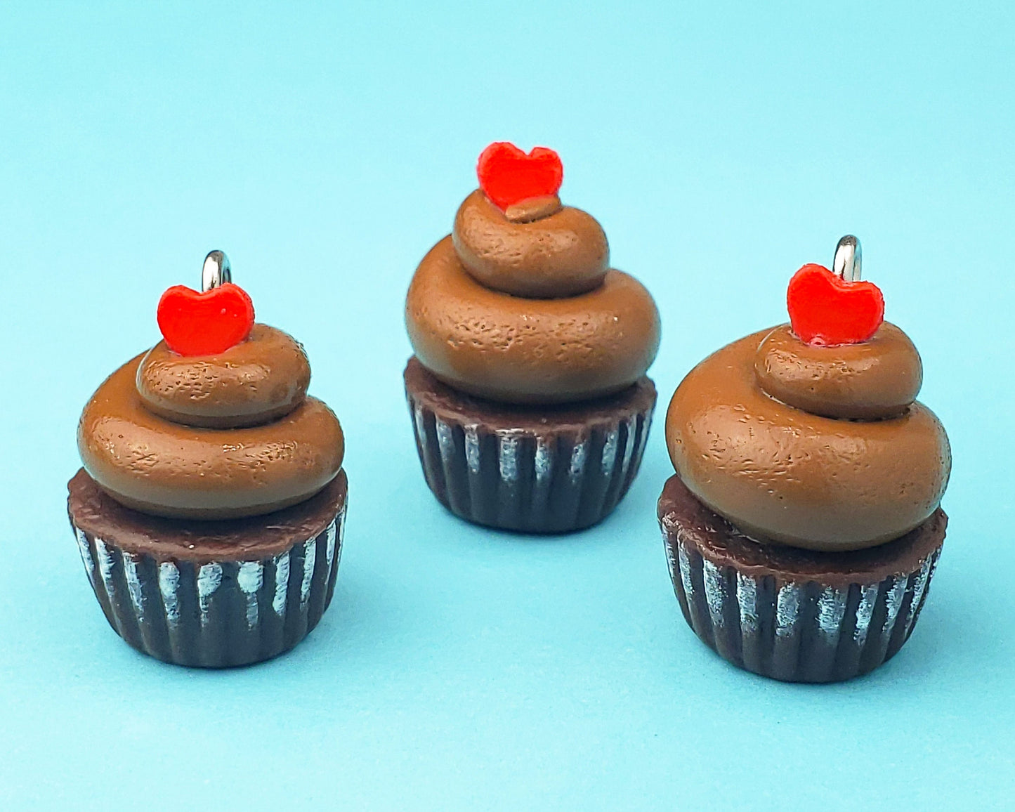 Chocolate Heart Cupcake Charm