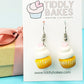 Vanilla Heart Cupcake Earrings