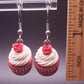 Red Velvet Rose Cupcake Earrings
